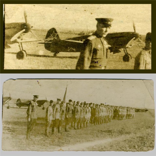 146th IAP pilots in formation with Yak fighters