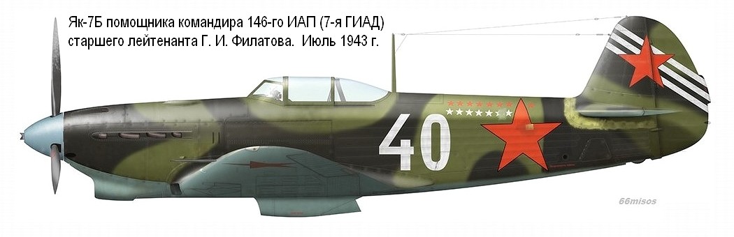 Yak-7B White 40 — Filatov's aircraft, July 1943